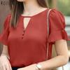 Женская повседневная летняя блузка с v-образным вырезом и коротким рукавом