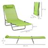 Set Of Two Steel Frame Sun Loungers With Reclining Backs Green