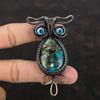 Copper Multi Turquoise Pendant Copper Wire Wrapped Pendant Blue Color Evil Eye Pendant Handmade Gemstone Pendant Copper Owl Jewelry For Gift