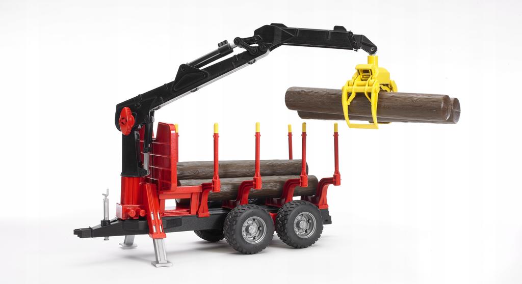 Trailer with crane, 4 logs and grab BRUDER 02252 Profi series 1:16