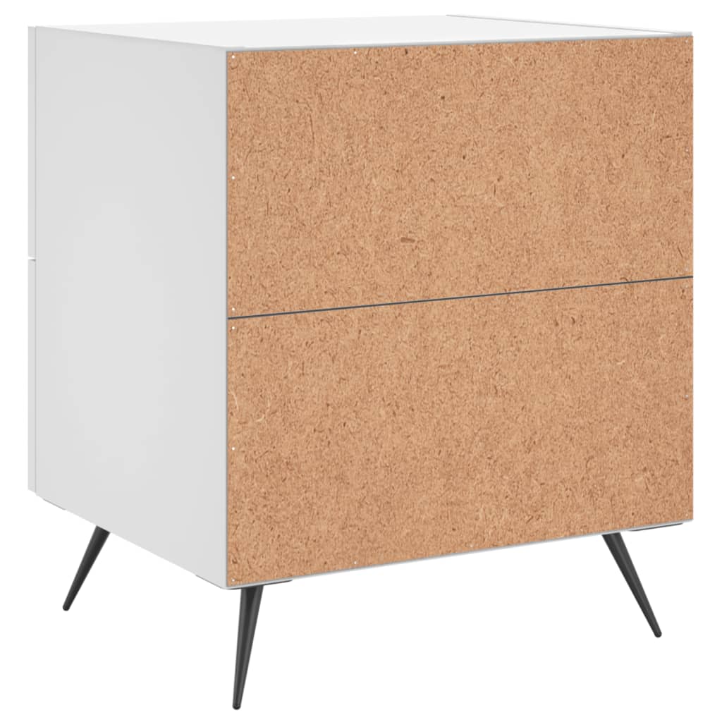 Vidaxl Szafka Nocna, Biała, 40X35X47,5 Cm, Materiał Drewnopochodny