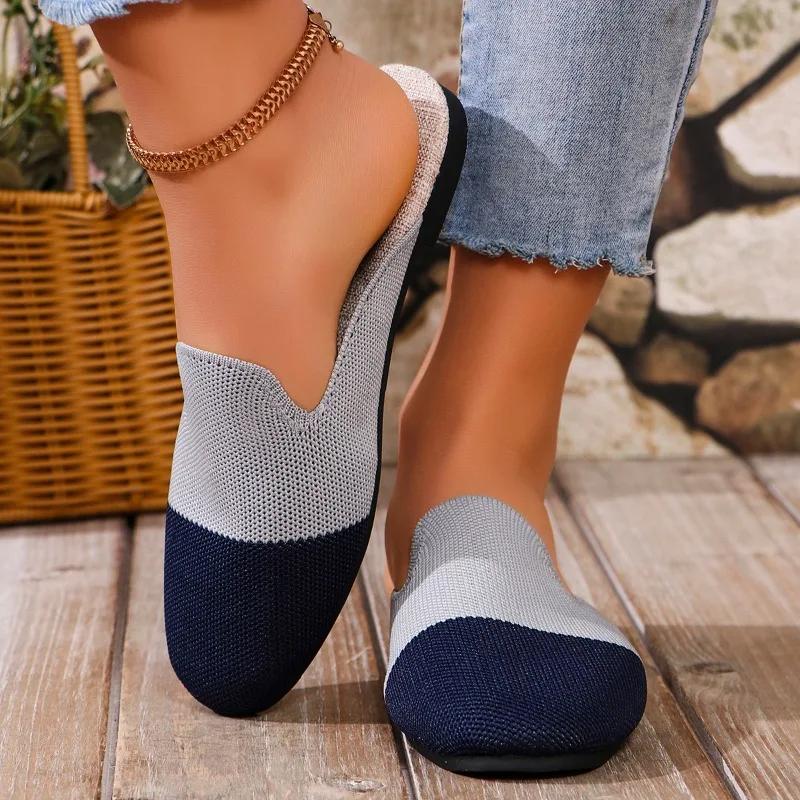 Модная женская обувь 2024 года, горячая распродажа, закрытый носок, женские тапочки, новые повседневные тапочки в тон, женские высококачественные легкие плоские тапочки