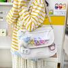 School Bag Two-dimensional One-shoulder Crossbody Large-capacity Flip Millet Bag Mail Carrier Bag Transparent Make-up School Bag