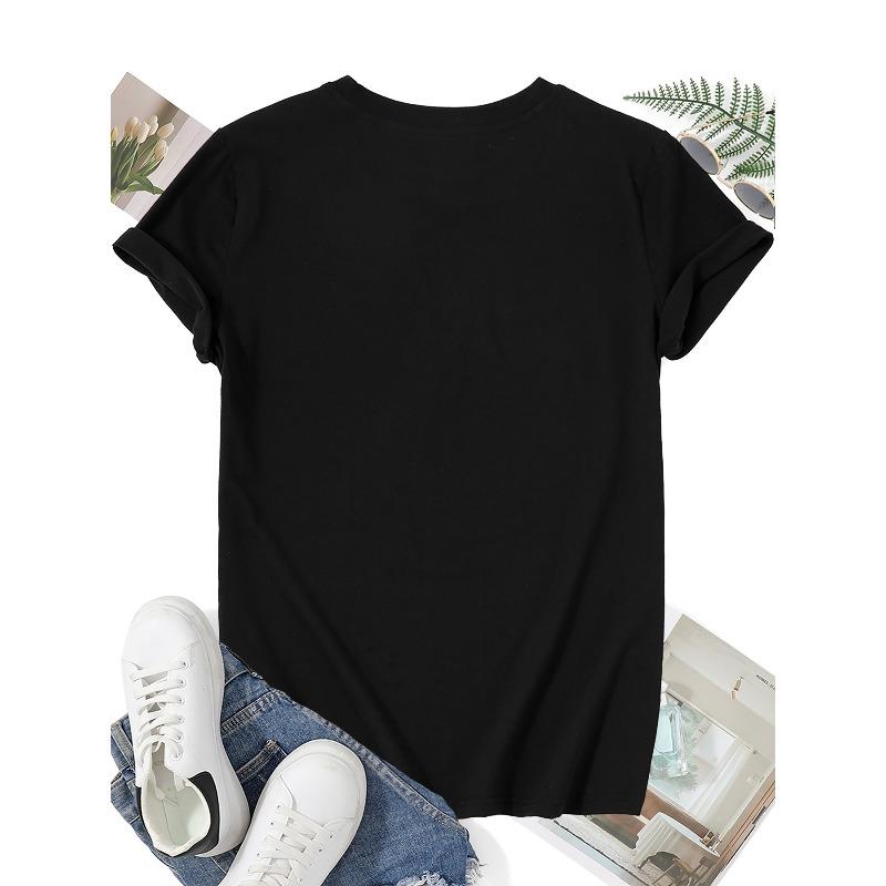 Plus Size, COASTAL COWGIRL Graphic Print Plus Size Women's T-shirt, Short Sleeve Crew Neck Casual Top for Summer & Spring, Women's Clothing