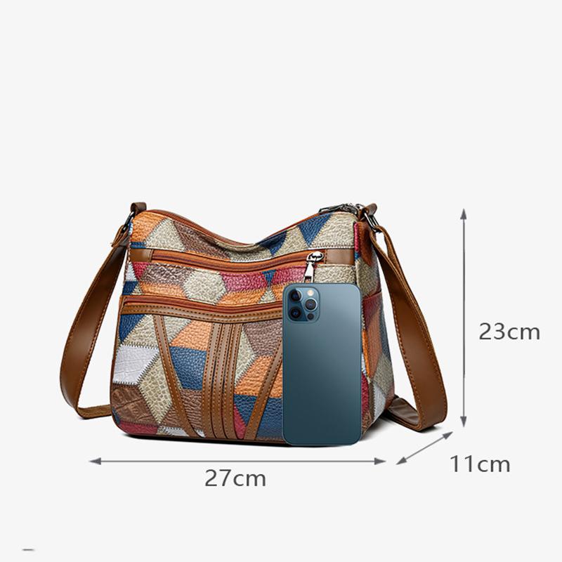 Women's Elegant Vintage Crossbody Bag Trendy HandBag Fashion Multi-pockets Shoulder Bag All-match Retro Crossbody Bag for Daily CLE