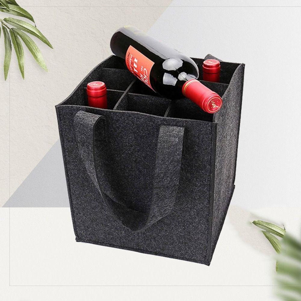 Protective Wine Bottle Cube Box 6 Bottles Wine Bottle Carrier Portable Wine Storage Bag Home