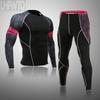 2 шт., комплект термобелья для мужчин Long Johns, леггинсы для фитнеса, компрессионный спортивный костюм, нижнее белье