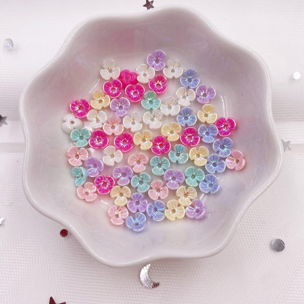 50 шт. 6 мм мини красочные 3D цветы дизайн ногтей со стразами 1 отверстие пуговицы аппликации альбом для скрапбукинга DIY маникюрные аксессуары украшения