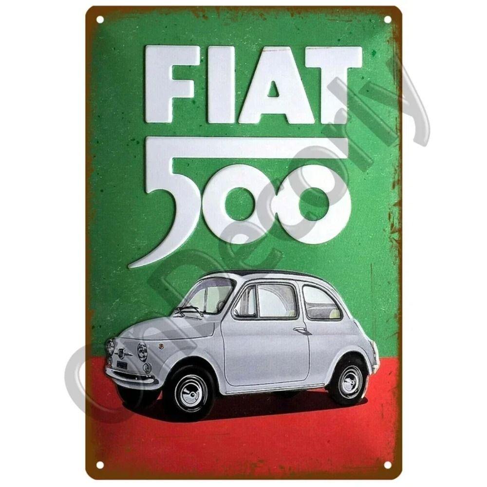 Металлическая вывеска для гаража FIAT, Настенный декор с логотипом автобренда 20x30см