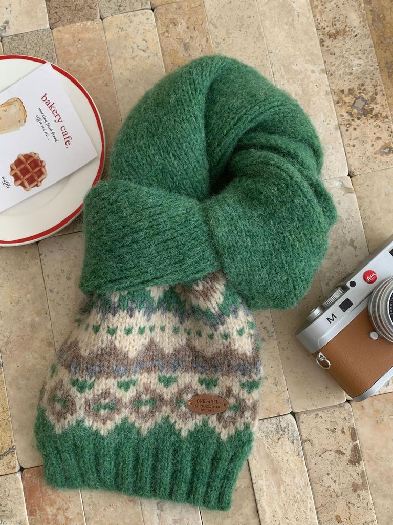 Шерстяной вязаный шарф Fair Island для женщин, осенне-зимний, теплый, студенческий, рождественский, шерстяной шарф