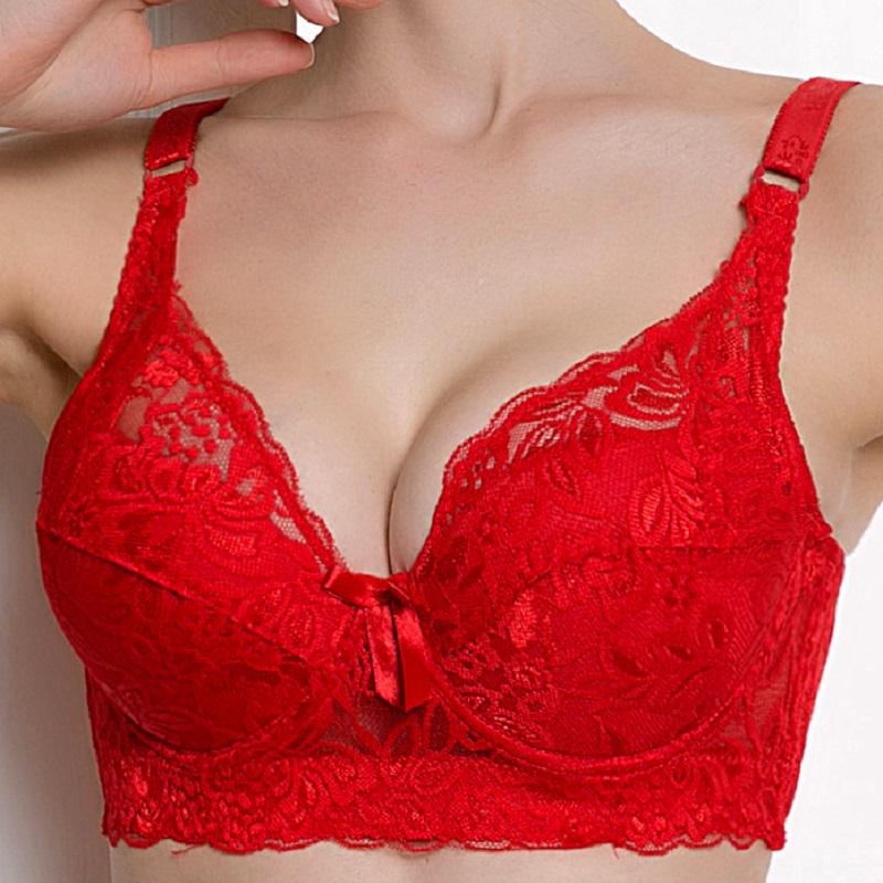 Women Lace Bra Push Up Sexy Bras for Women Big Size Ultra Thin Lingerie Intimates C D