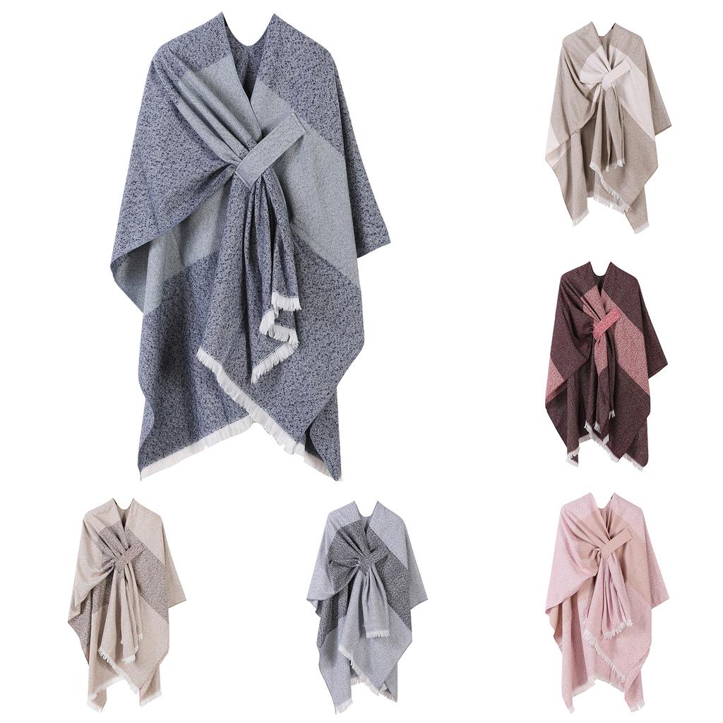 Ladies' Fashionable Knitted Shawl, High-end Travel Wear, Imitation Cashmere Cloak