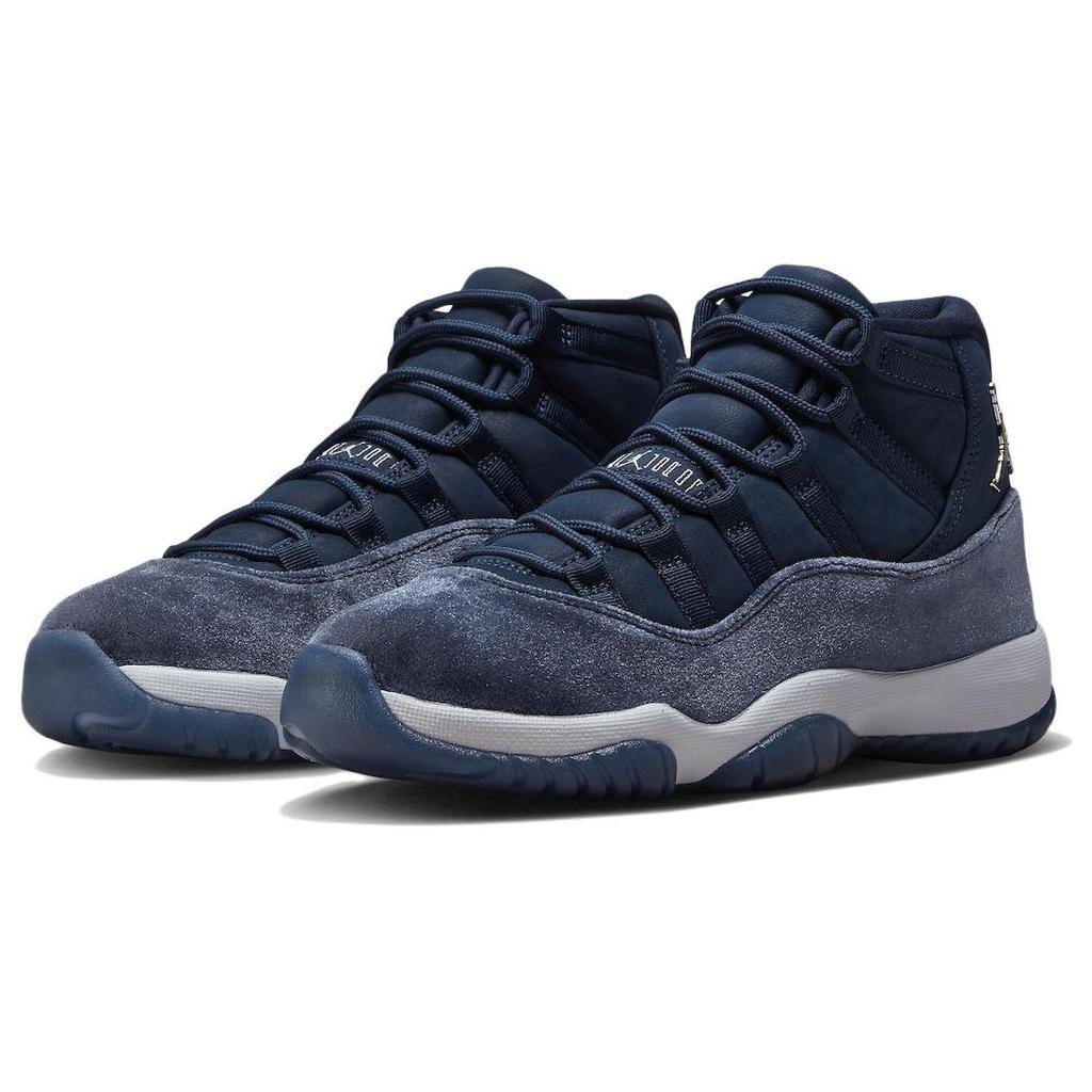 Air Jordan 11 Retro Midnight Navy Velvet женские кроссовки синий металлик-серебристый белый AR0715-441