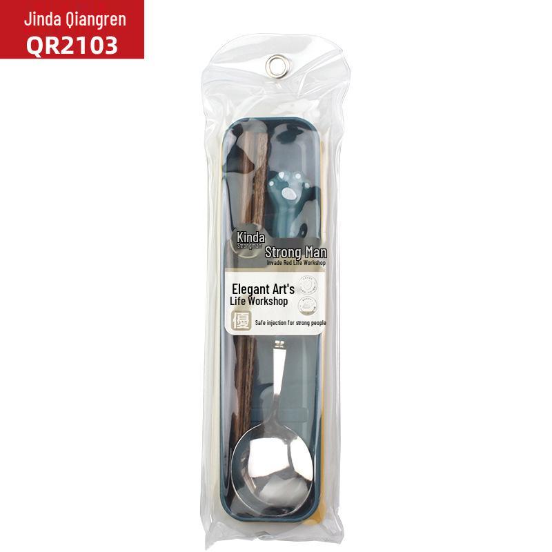 Набор студенческих дорожных столовых приборов Jindaqiangren: Комбо из ложки, палочек для еды и вилки из нержавеющей стали