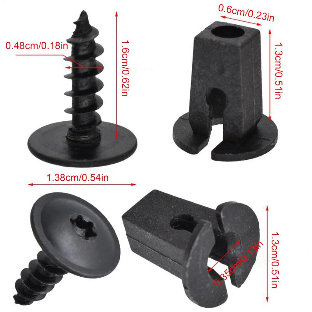 10pcs/20pcs/SetCar Bumper Clips Plastic Rivets Fasteners Screw Car Bumper F ender Black Rivet Car Fastener Clips Repair Parts