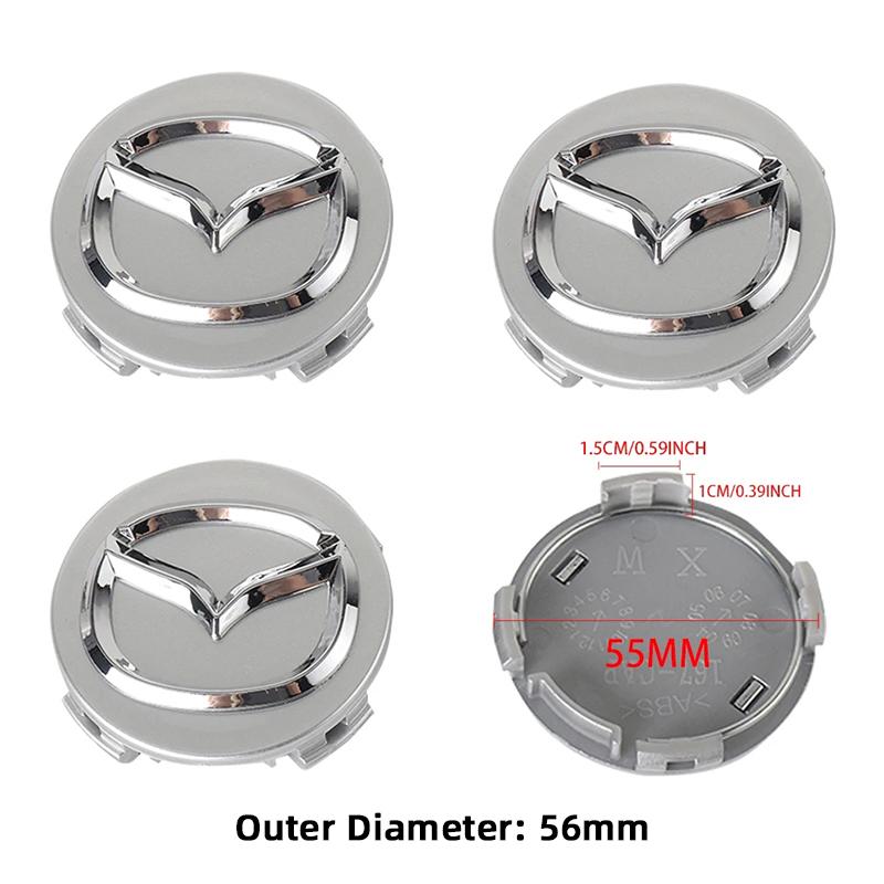 52/56/60mm Car Tire Center Hub Caps Emblem Covers for Mazda Atenza MX3 CX3 CX5 2 3 6 323 626 RX8 RX7 Protege Axela Speed