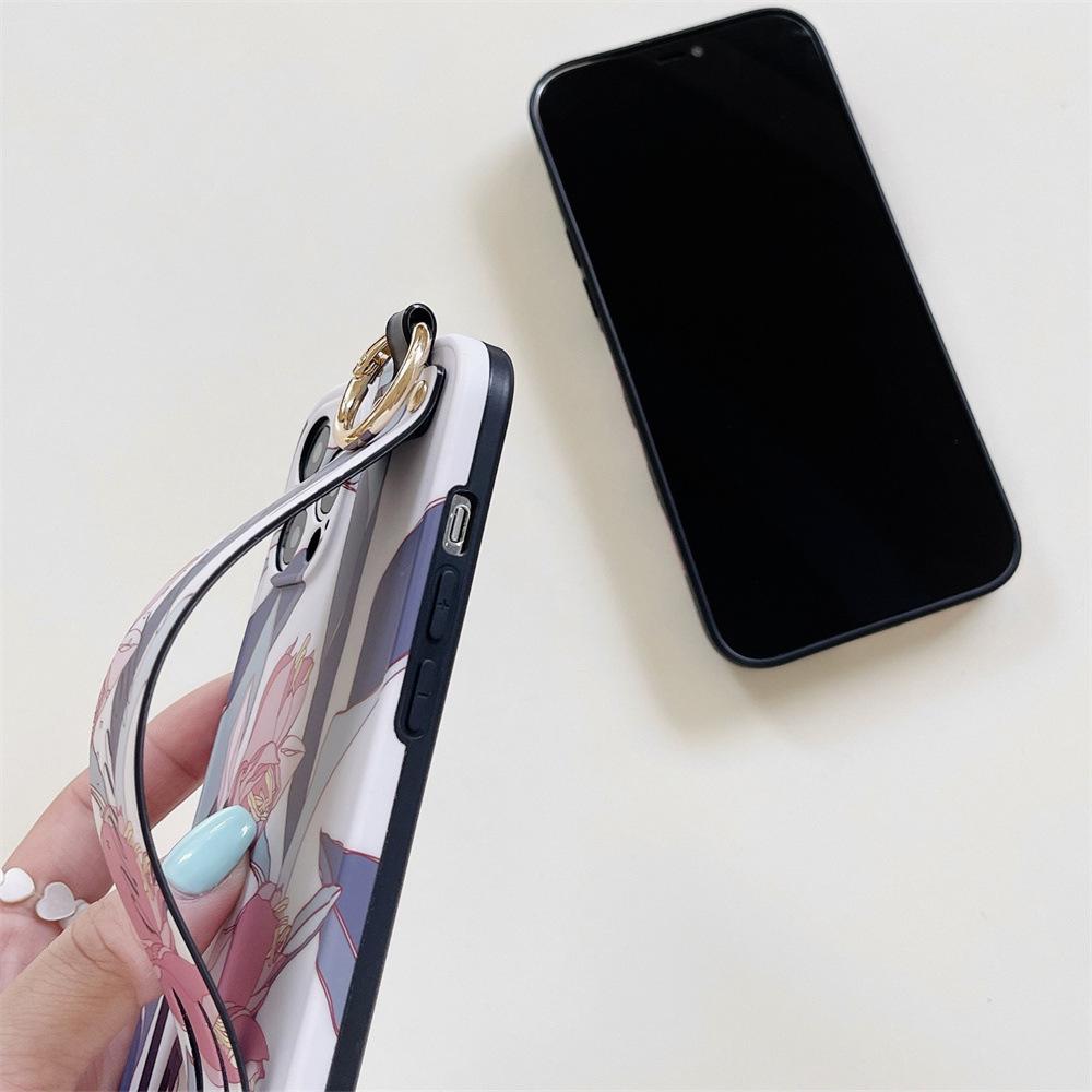 Чехол для iPhone с ремешком Orchid Flower — совместим с XS Max, 15 Pro, 14/13, XR, 12, 11