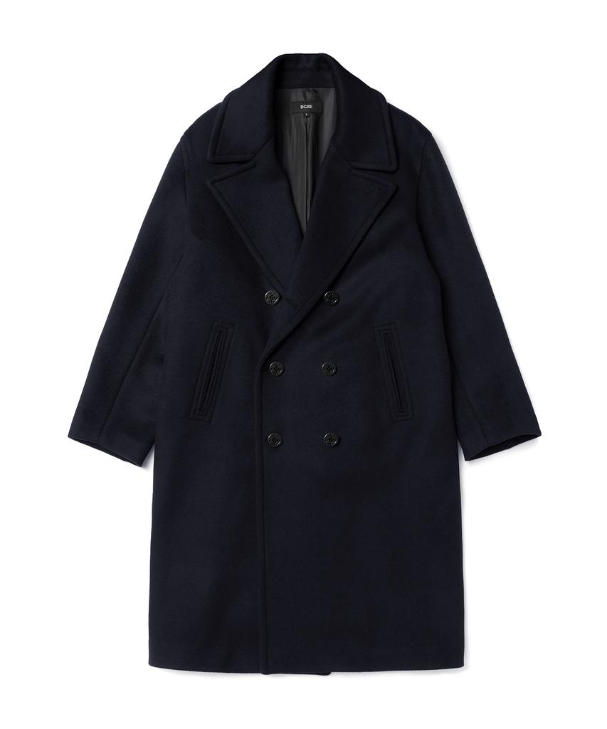 Dgre Naval Heavy Wool Coat Navy