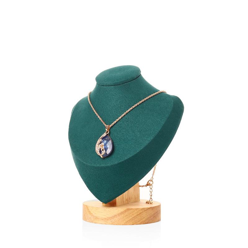 Высококлассная подставка-дисплей для ожерелий и кулонов в форме сердца из массива дерева, для демонстрации ювелирных изделий на витрине прилавка