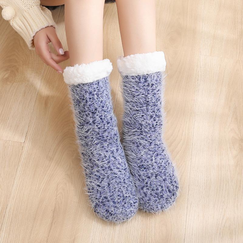 Floor Socks, Adult Snow Socks, Sleep Socks, Carpet Socks, Autumn and Winter Home Insulation, Thickened Velvet Slippers Socks, Children's Socks