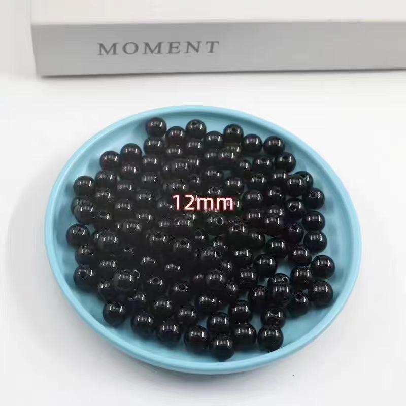 Ручные черные бусины с прямыми отверстиями для DIY ювелирных изделий и поделок: Кукольные глаза, ожерелья, браслеты и многое другое