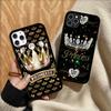 Diamond Crown Printing Phone Case Silicone PC+TPU Case for iPhone 11 12 13 Pro Max 8 7 6 Plus X SE XR Hard Fundas