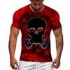Мужская противогаз с короткими рукавами, футболка с 3D принтом, повседневная футболка с круглым вырезом из полиэстера, мягкий топ, панк, мотоциклетная модная одежда, несколько размеров