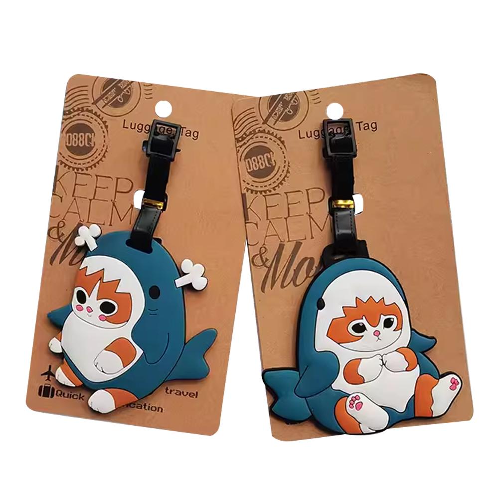 Подвеска на багажную бирку Акула Кот Капибара мультяшная Милая багажная бирка мультяшный чемодан идентификатор адрес держатель посадка багажа портативная подвеска