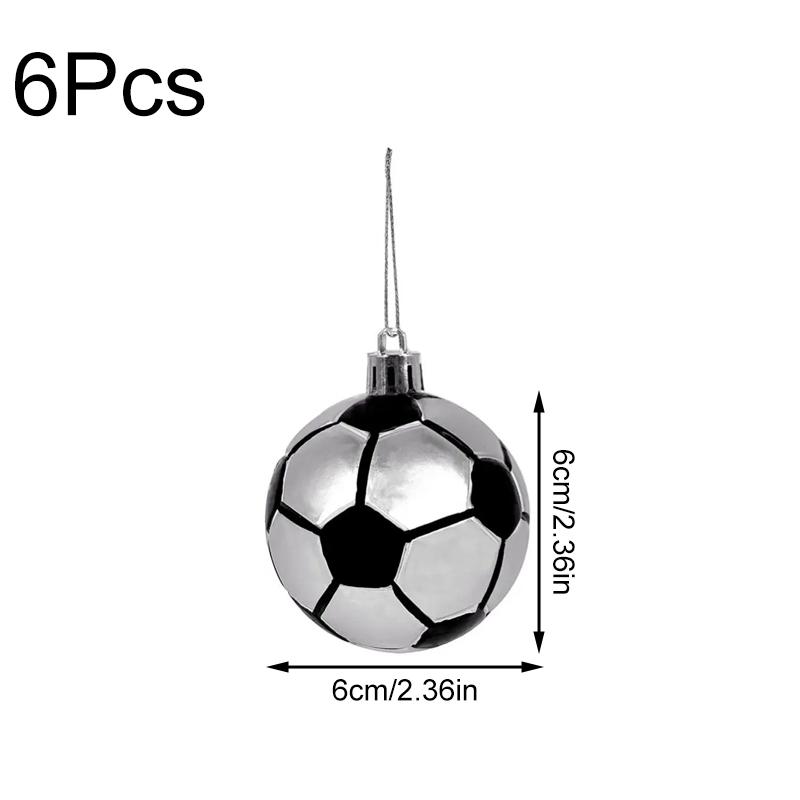 6Pcs Real-Looking Fashion Personalized Christmas Ball Football Basketball Hanging Ornament