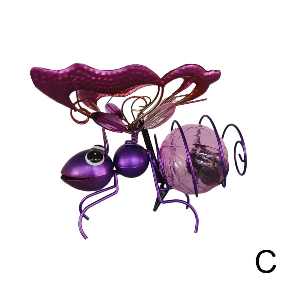Солнечная железная статуя насекомого со светодиодной гирляндой, наружное водонепроницаемое подвесное украшение для дерева для забора, двора, сада, художественного декора