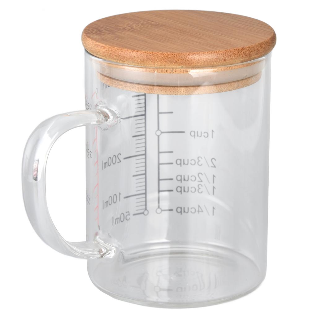 Стеклянный мерный стакан V-образная насадка Прозрачная шкала Удобная ручка Кофейные чашки из боросиликатного стекла
