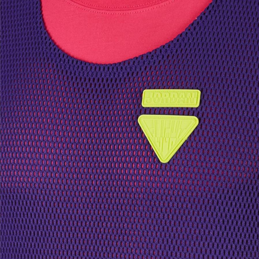 Jordan Basketball Training Mesh Layered-look Shortsleeve T-shirt Men Tops Purple CD9711-616