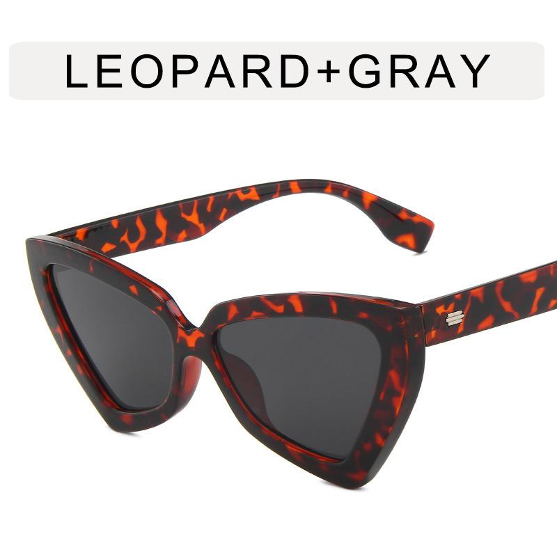 Большие треугольные солнцезащитные очки «кошачий глаз» с рисовыми ногтями для женщин, модные солнцезащитные очки с защитой от ультрафиолета, очки в стиле ретро, ​​трендовые очки