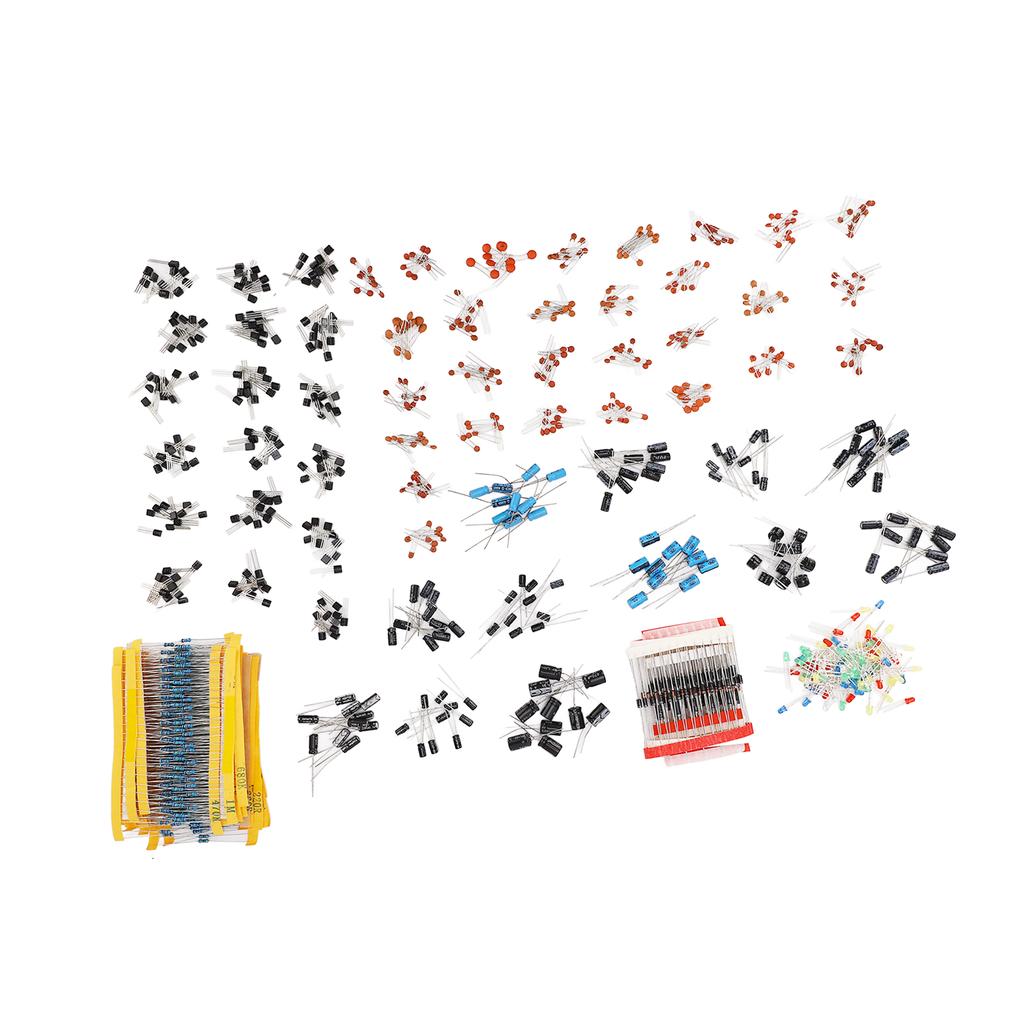 Набор 1400 шт. Электронные компоненты Металлопленочный резистор Керамический Электролитический конденсатор Транзистор