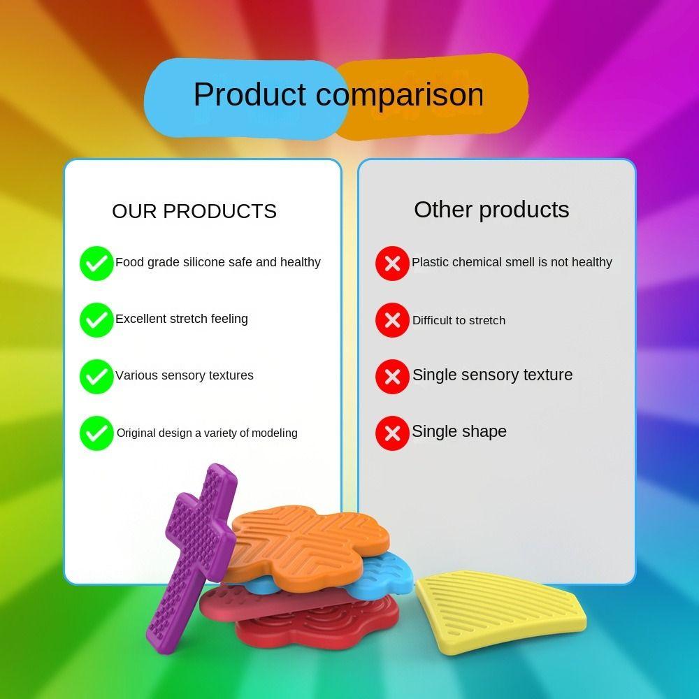 6 шт./набор текстурированных детских сенсорных камней, расслабляющих текстурированных камней для беспокойства, рождественский подарок