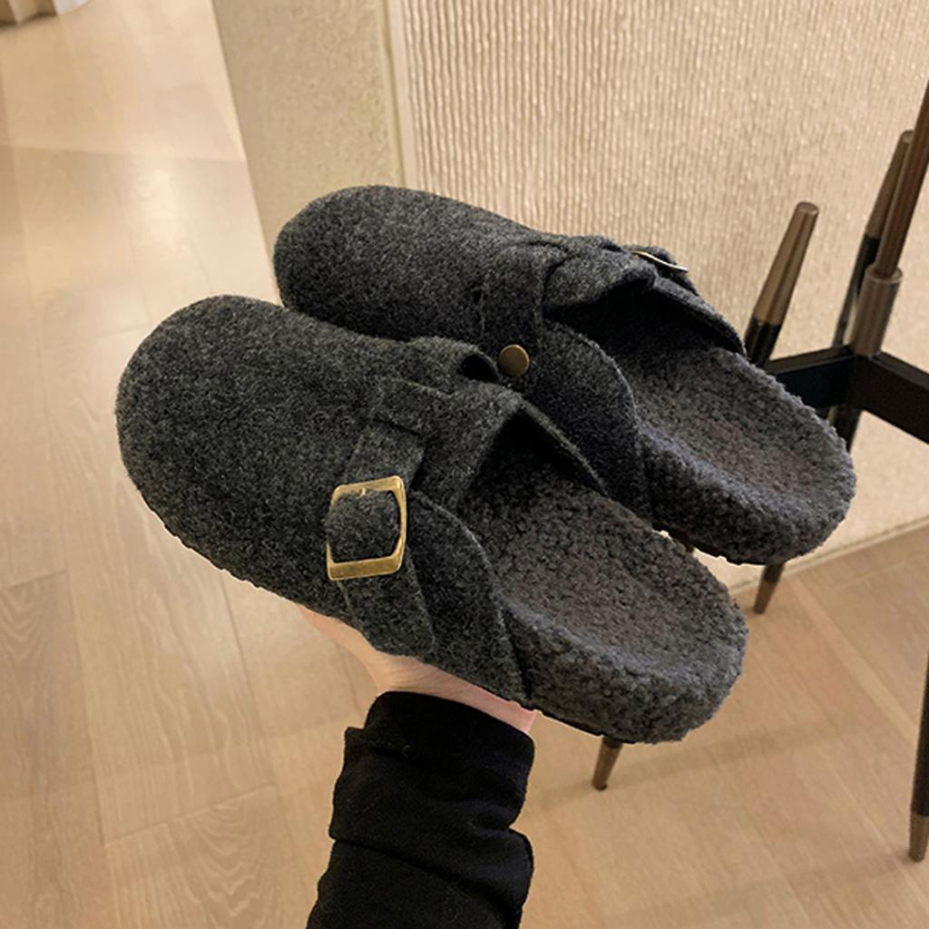 Wool Version, Grape Ma, the Same Style, Warm and Piled, the Inner Height Increases, and the Fluff Is Half Dragged, and the Outer Wear Is Thick-soled