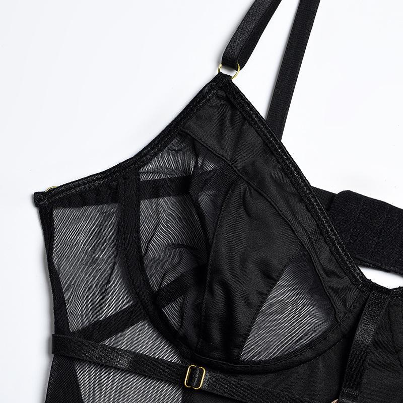 Цельное боди с открытой спиной, женское черное сетчатое лоскутное сексуальное боди, клубная одежда, боди Femme