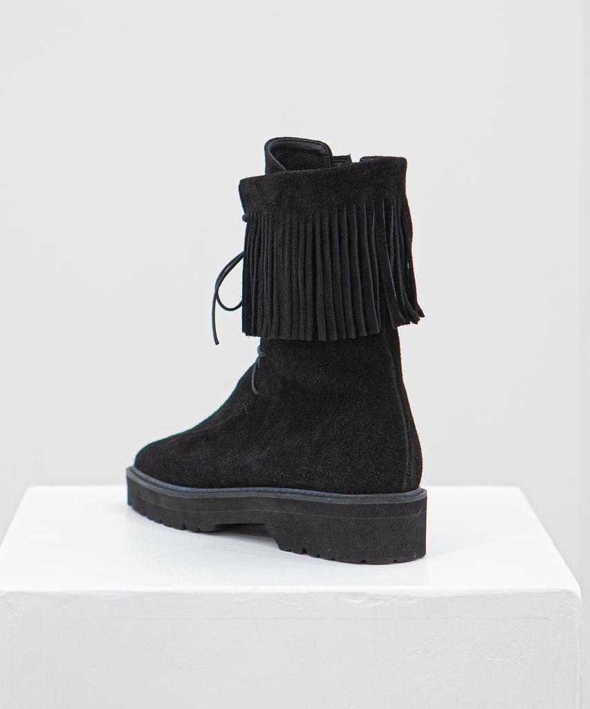 Twvp Boheme Fringe Ankle Boots 22F08Bk Boem Fringe Ankle Boots