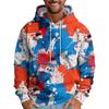 Men's Loose Abstract Printed Hooded Sweatshirt Men's Casual Fashion Sports Sweatshirt