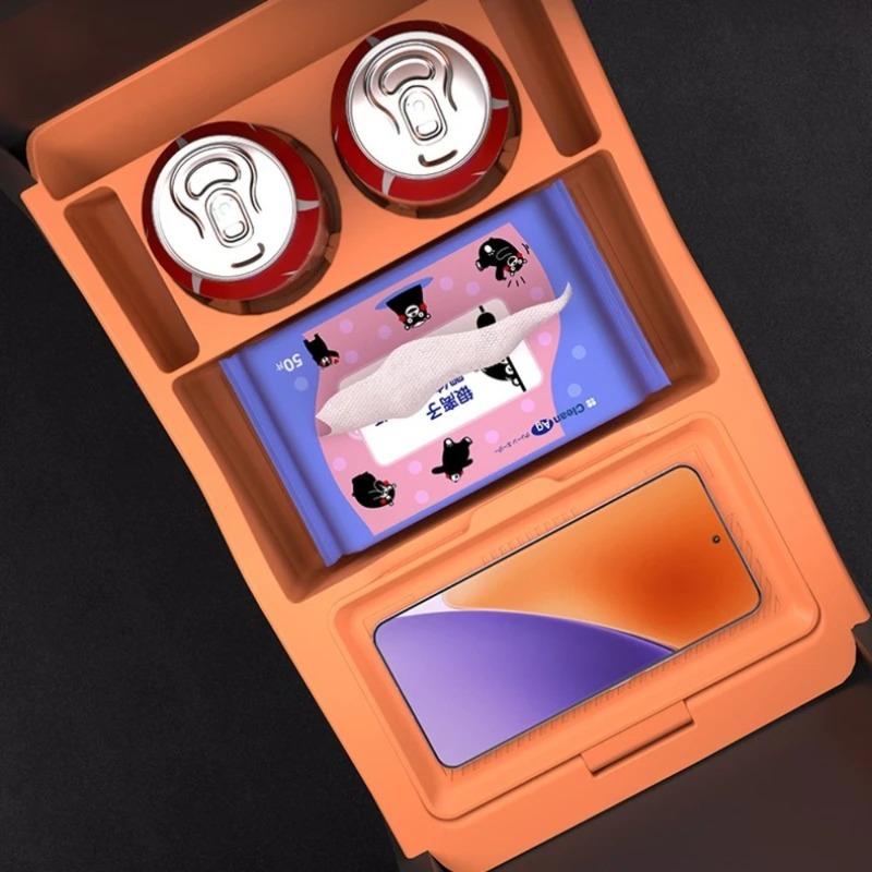 For GAC Trumpchi S7 Center Console Lower Storage Box Phone Drink Holder Car Organizer Tray Pad Vehicle Modification Accessories