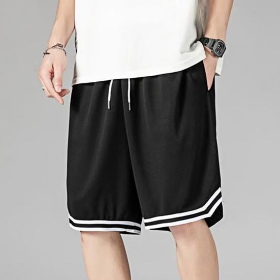 Men Sport Shorts Elastic Waist Adjustable Drawstring Quick-Drying Gym Shorts with Pockets Loose Fit Running Shorts