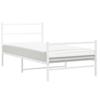Metal Bed Frame with Headboard and Footboard White 100 x 190 cm
