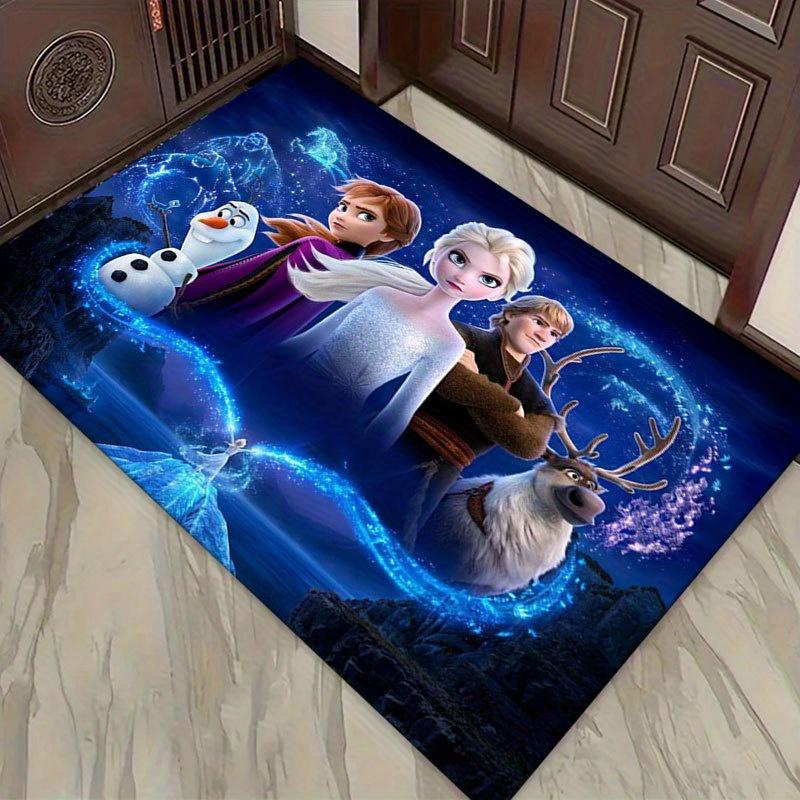 1 шт. Ковер с рисунком Disney Frozen Коврик для зоны Нескользящий ковер Ручная стирка Напольный коврик Подходит для гостиной Спальни Домашний декор