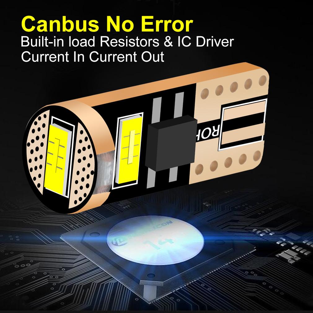 2 шт. W5W светодиодный T10 автомобильный фонарь CSP 6000K белый автомобильный номерной знак 194 168 светодиодный светильник для салона автомобиля купольные светильники постоянного тока 12 В