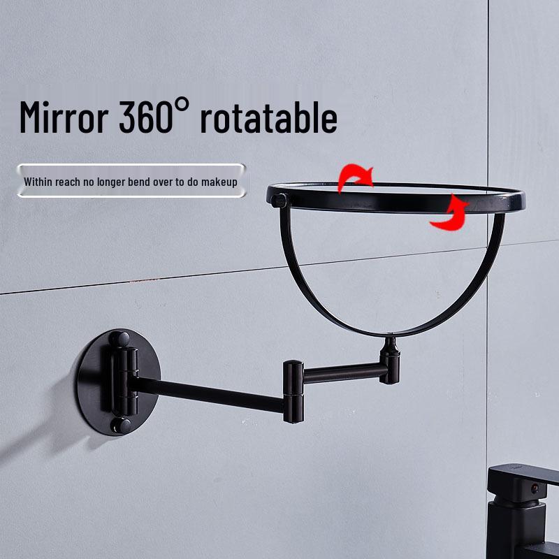 Wall-Mounted Rotating Double-Sided Vanity Mirror with Magnification