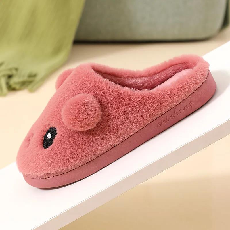 Non-slip Cartoon Dog Warm Home Plus Size Cute Plus Velvet Soft Bottom Cotton Slippers Indoor Cotton Shoes