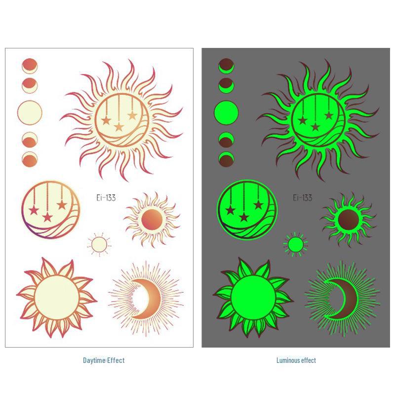 Фэнтези градиентные светящиеся наклейки-татуировки в виде бабочек