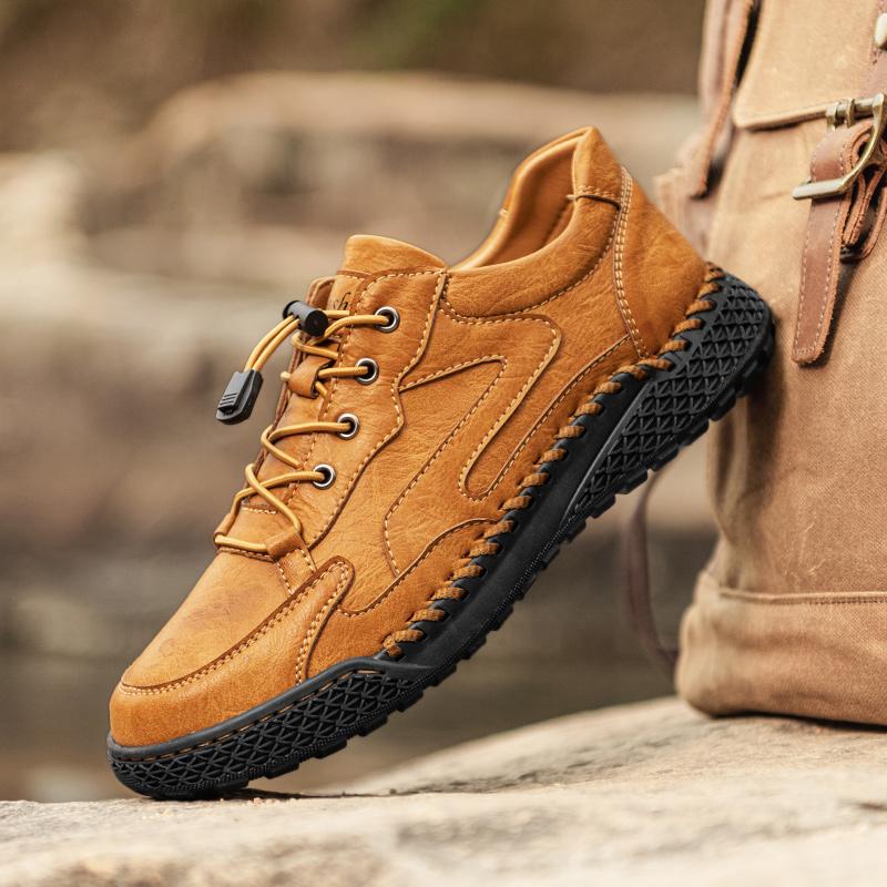 Модная простая кожаная повседневная обувь для мужчин Удобные кроссовки Легкая обувь для хайкинга Tenis Masculino Нескользящая мужская трекинговая обувь