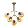 5 Pcs Antique Plafonyer Chandelier with Honey Glass