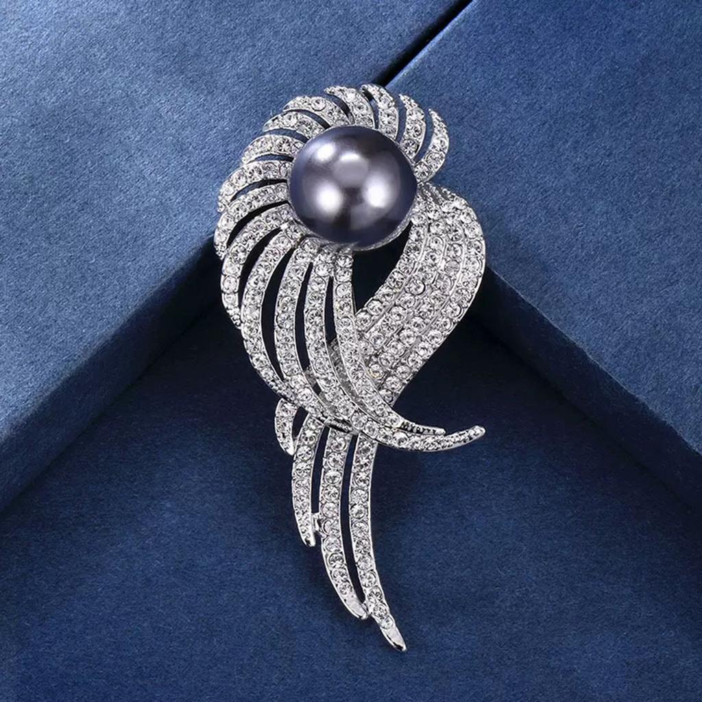 1PC Men's and Women's Trendy Temperament, Pearl Wings, Brooch, Fashionable Outfit, Date, Banquet, Party, Holiday Gift